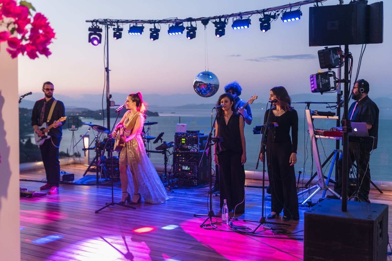 live music event at the rooftop bar of angsana corfu